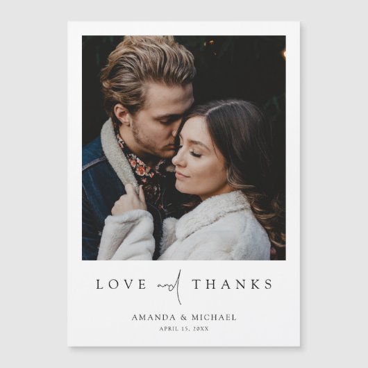 Elegant Modern Foto Wedding Bedankt Magnet (Voorkant)