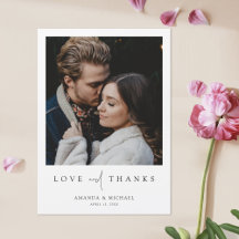 Elegant Modern Foto Wedding Bedankt Magnet