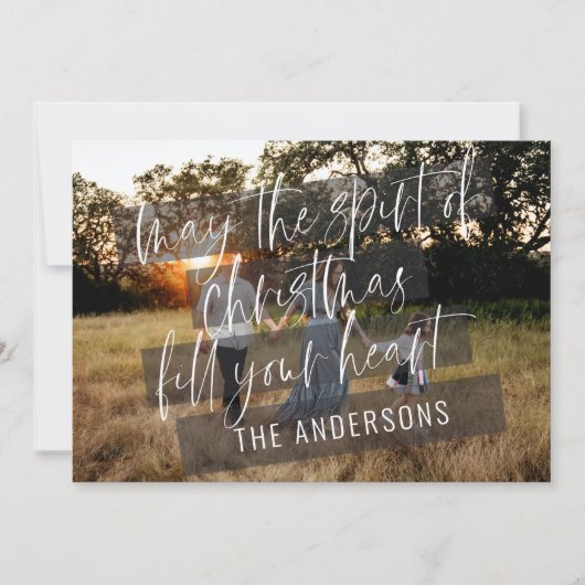 Elegant modern fotogezin met kerstliefde aankondiging (Voorkant)