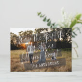 Elegant modern fotogezin met kerstliefde aankondiging (Staand voorkant)