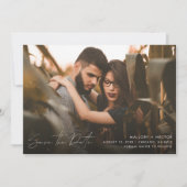 Elegant Modern Fotoscript Bruiloft Save The Date (Voorkant)
