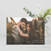 Elegant Modern Fotoscript Bruiloft Save The Date (Staand voorkant)