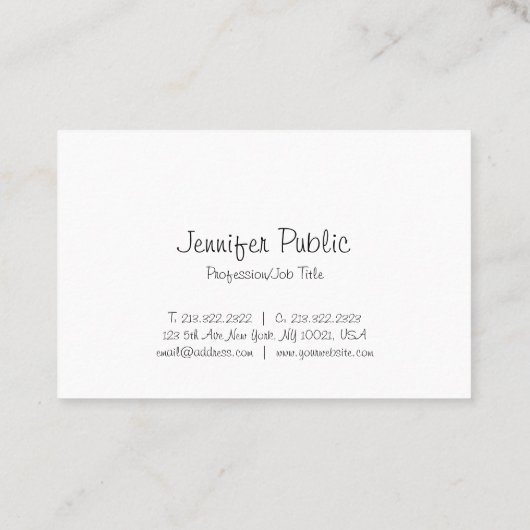 Elegant modern Freehand Script Clean Graceful Visitekaartje (Achterkant)