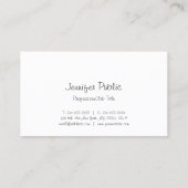 Elegant modern Freehand Script Simple  Plain Visitekaartje (Achterkant)