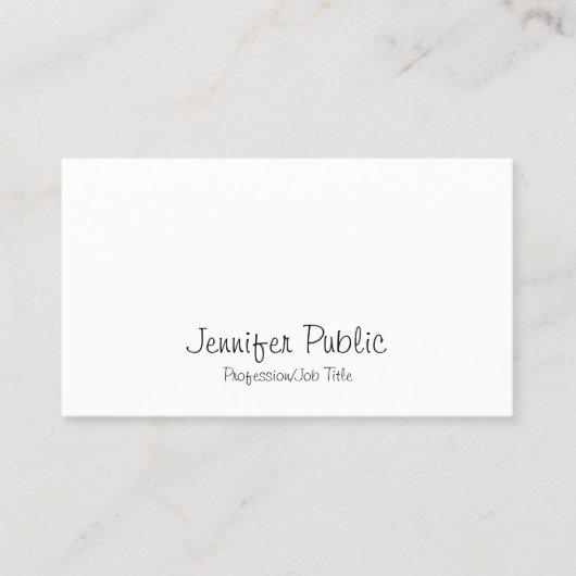 Elegant modern Freehand Script Simple  Plain Visitekaartje (Voorkant)