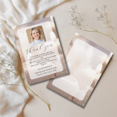 Elegant Modern Funeral Sympathy Memorial Photo Bedankkaart