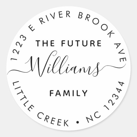 Elegant Modern Future Mr en Mrs Address Label (Voorkant)