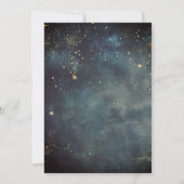 Elegant Modern Galaxy Stars Blue Sweet 16 Kaart (Achterkant)