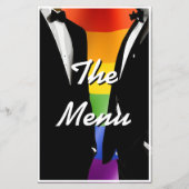 Elegant Modern Gay Mannen Rainbow Wedding Menu (Voorkant)