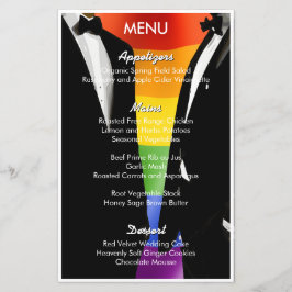 Elegant Modern Gay Mannen Rainbow Wedding Menu