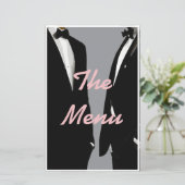 Elegant Modern Gay Mannen Wedding Menu (Staand voorkant)