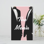Elegant Modern Gay Mannen Wedding Menu (Staand voorkant)