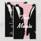 Elegant Modern Gay Mannen Wedding Menu (Voorkant / Achterkant)