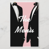 Elegant Modern Gay Mannen Wedding Menu (Voorkant)