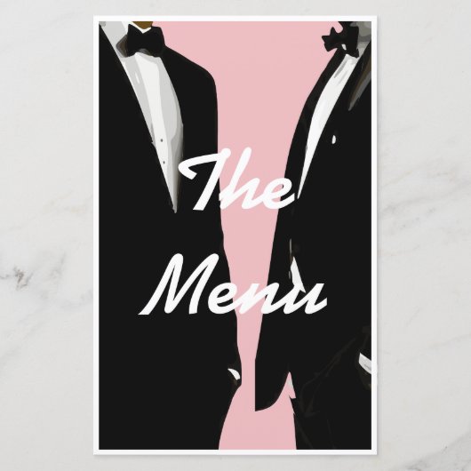 Elegant Modern Gay Mannen Wedding Menu (Voorkant)