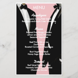 Elegant Modern Gay Mannen Wedding Menu
