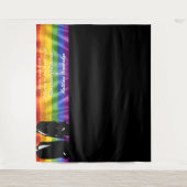 Elegant Modern Gay Men Rainbow Wedding Backdrop Wandkleed (Voorkant)