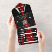 Elegant Modern Gay Men Wedding All In One Uitnodiging (Afscheurbaar)