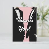 Elegant Modern Gay Men Wedding Rainbow Bedankkaart (Staand voorkant)