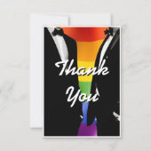 Elegant Modern Gay Men Wedding Rainbow Bedankkaart (Voorkant)