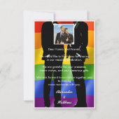 Elegant Modern Gay Men Wedding Rainbow Bedankkaart (Achterkant)