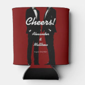 Elegant Modern Gay Men Wedding Rainbow Blikjeskoeler (Achterkant)