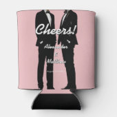 Elegant Modern Gay Men Wedding Rainbow Blikjeskoeler (Achterkant)