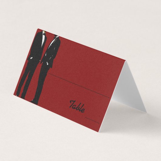 Elegant Modern Gay Men Wedding Rainbow Place Cards Kaart (Voorkant)
