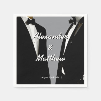Elegant Modern Gay Men Wedding Rainbow Servet