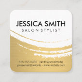 Elegant modern geborsteld goud vierkante visitekaartje (Voorkant)