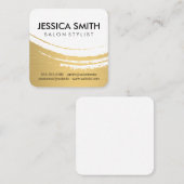 Elegant modern geborsteld goud vierkante visitekaartje (Voorkant / Achterkant)