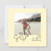 Elegant Modern Geel Save the Date Foto Magnetische Uitnodiging (Voorkant)