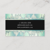 Elegant modern gehakt groen glitter druppelt spijk visitekaartje (Achterkant)