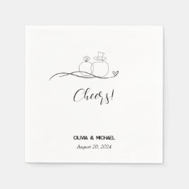 Elegant modern gejuich script minimalistisch servet