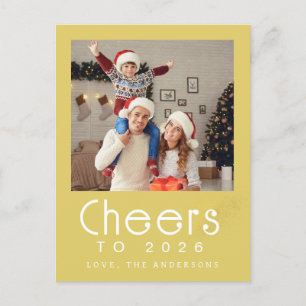 Elegant Modern Gelukkig Nieuwjaar 2026 Familiefoto Feestdagenkaart