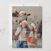 Elegant Modern Gelukkig Nieuwjaar 2026 Familiefoto Feestdagenkaart (Voorkant)