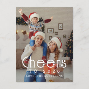 Elegant Modern Gelukkig Nieuwjaar 2026 Familiefoto Feestdagenkaart