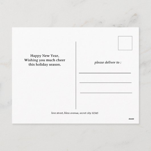 Elegant Modern Gelukkig Nieuwjaar 3 Multi Foto Feestdagenkaart (Achterkant)