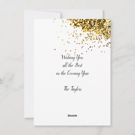 Elegant Modern Gelukkig Nieuwjaar   Feestdagenkaart (Achterkant)