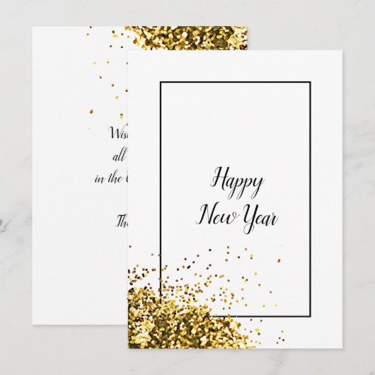 Elegant Modern Gelukkig Nieuwjaar   Feestdagenkaart (Voorkant / Achterkant)