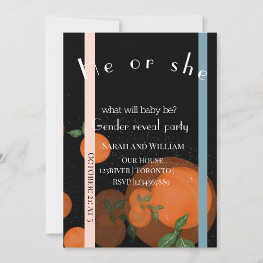 Elegant modern gender onthult uitnodiging (Voorkant)