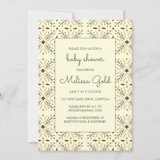 Elegant Modern Genderneutraal CUSTOM BABY SHOWER Kaart (Voorkant)