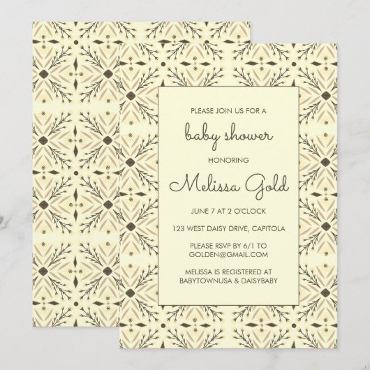 Elegant Modern Genderneutraal CUSTOM BABY SHOWER Kaart (Voorkant / Achterkant)