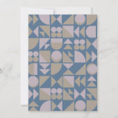 Elegant modern Geometric Dusty Blue Taupe Wedding Kaart (Achterkant)