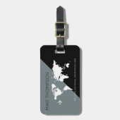 Elegant modern Geometric Grey Black Bagagelabel (Voorkant verticaal)