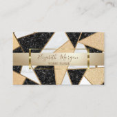 Elegant modern Geometric Marble, Gold Lijst Visitekaartje (Voorkant)