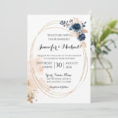 Elegant modern Geometric Round Gold Lijst Kaart (Staand voorkant)