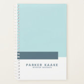 Elegant modern geometrisch blauw planner (Voorkant)
