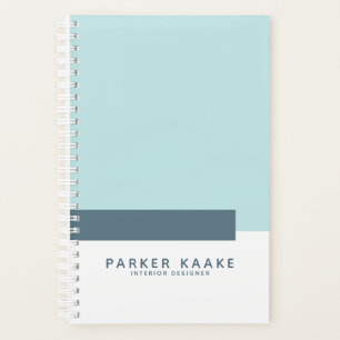 Elegant modern geometrisch blauw planner