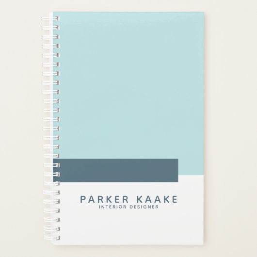 Elegant modern geometrisch blauw planner (Voorkant)